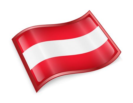 Austrian Flag icon, isolated on white background.