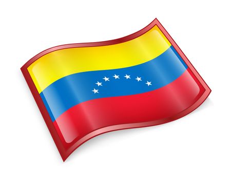 Venezuela Flag icon, isolated on white background.