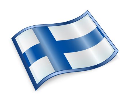 Finland Flag icon, isolated on white background.