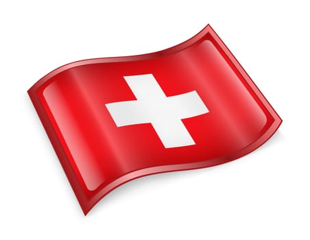 Switzerland Flag icon, isolated on white background.