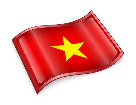 Vietnam Flag icon, isolated on white background.