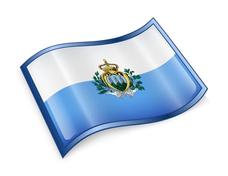 San Marino Flag icon, isolated on white background.