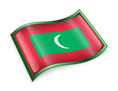 Maldives Flag icon, isolated on white background.
