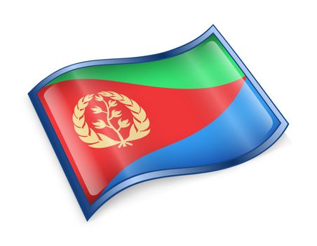 Eritrea Flag icon, isolated on white background.