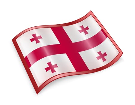 Georgia Flag icon, isolated on white background.