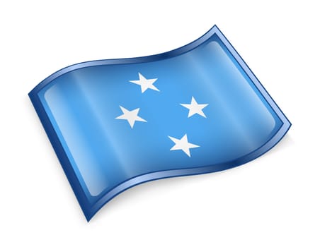 Micronesia Flag icon, isolated on white background.