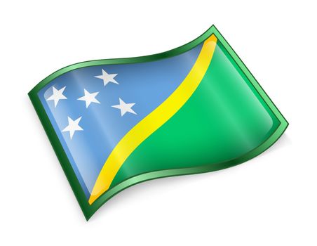 Solomon Islands Flag icon, isolated on white background.