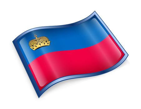 Liechtenstein Flag icon, isolated on white background.