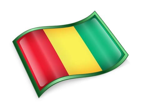 Guinea Flag icon, isolated on white background.