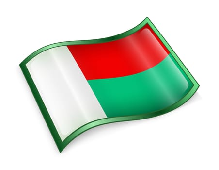 Madagascar Flag icon, isolated on white background.