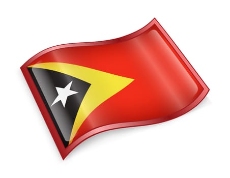 East Timor Flag icon, isolated on white background.