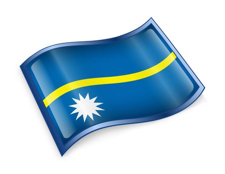 Nauru Flag icon, isolated on white background.