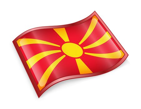 Macedonia Flag icon, isolated on white background.