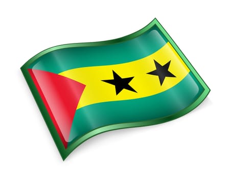 Sao Tome Flag icon, isolated on white background.