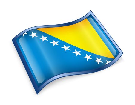 Bosnia and Herzegovina Flag icon, isolated on white background.