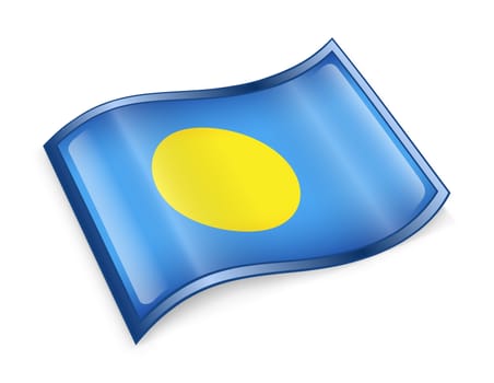 Palau Flag icon, isolated on white background.