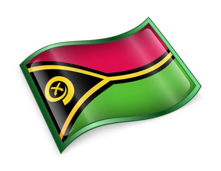 Vanuatu Flag icon, isolated on white background.