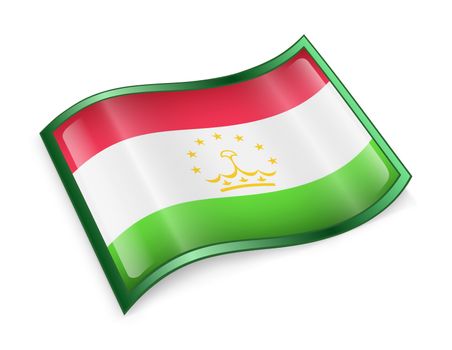 Tajikistan Flag icon, isolated on white background.