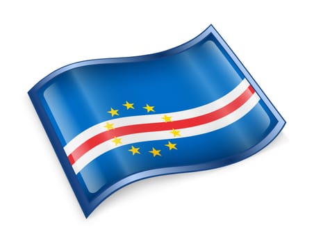 Cape Verde Flag icon, isolated on white background