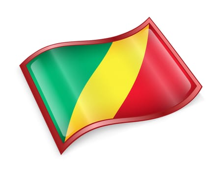 Republic of the Congo Flag icon, isolated on white background