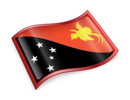 Papua New Guinea flag icon, isolated on white background