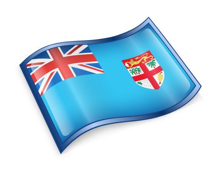 Fiji flag icon, isolated on white background