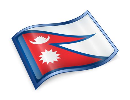 Nepal Flag icon, isolated on white background
