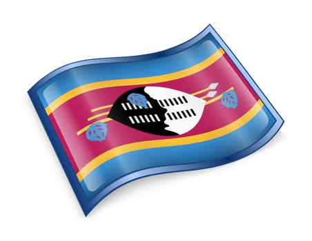 Swaziland Flag icon, isolated on white background