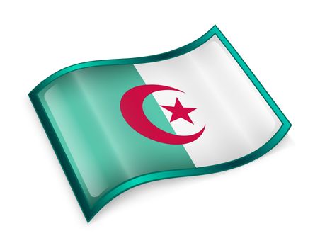 Algeria flag icon, isolated on white background