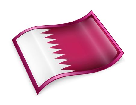 Qatar flag icon, isolated on white background