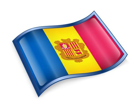 Andorra flag icon, isolated on white background