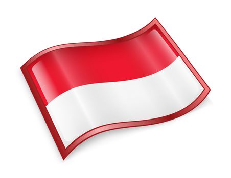 Monaco flag icon, isolated on white background