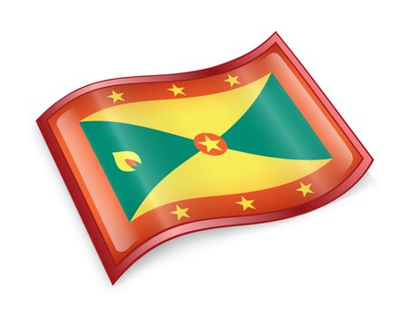 Grenada flag icon, isolated on white background