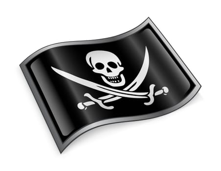 pirate flag icon, isolated on white background