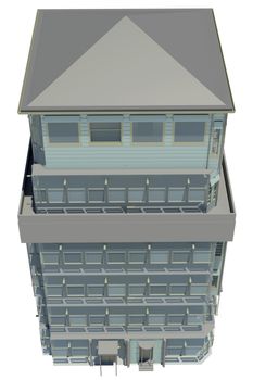 Highly detailed building. Isolated render on a white background