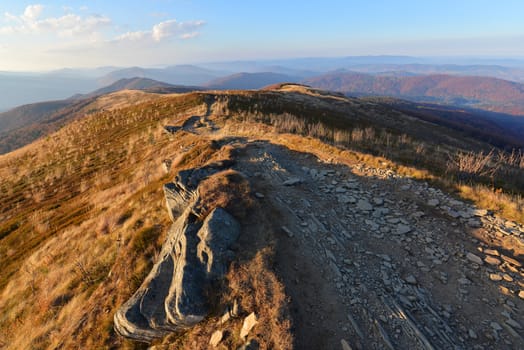 Autumn in mountains- Bieszczadzki National Park in Poland