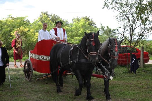 Dionysus festivities in Andautonija, ancient Roman settlement near Zagreb on Sep 15, 2013 in Zagreb, Croatia.