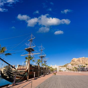 alicante marina port boats in Mediterranean Spain Valencian Community