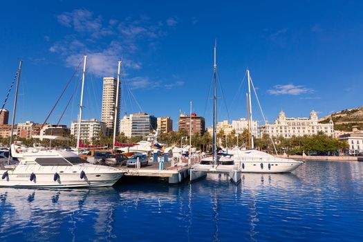 alicante marina port boats in Mediterranean Spain Valencian Community