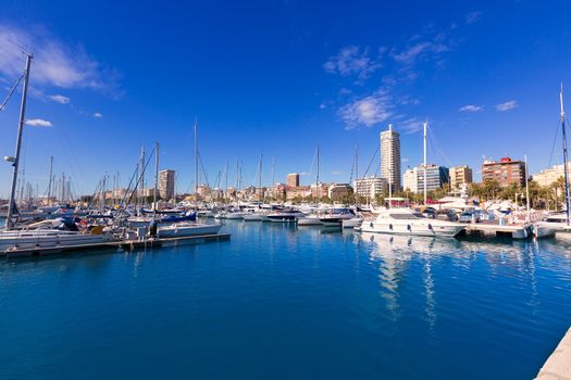 alicante marina port boats in Mediterranean Spain Valencian Community