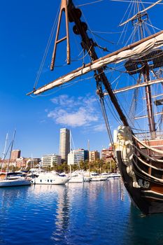 alicante marina port boats in Mediterranean Spain Valencian Community