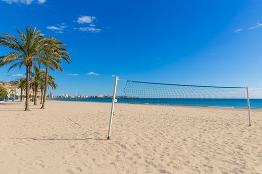 Alicante Postiguet beach at Mediterranean sea in Spain valencian community