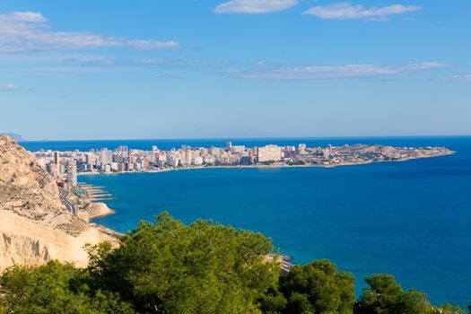 Alicante San Juan beach view from Santa Barbara Castle in Spain