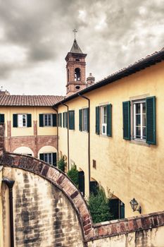 Classic homes and buildings in downtown Pisa, Tuscany.