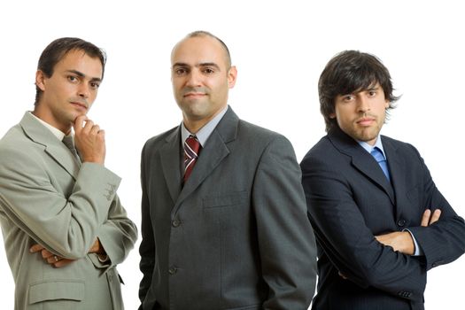 three business men isolated on white background