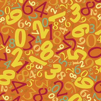 illustration of numbers background in orange background