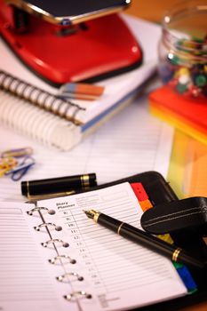 Office stationery close up shallow dof