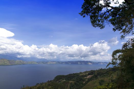 Lake Toba View. Island on North Sumatra, Indonesia.