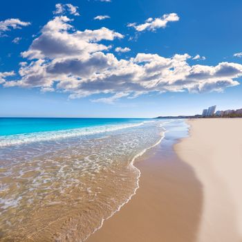 Alicante San Juan beach beautiful Mediterranean sea at Spain valencian Community