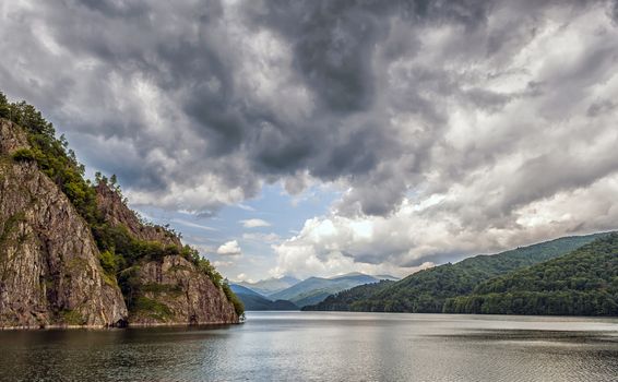 Vidraru Lake in Fagarasi Mountains, Romania